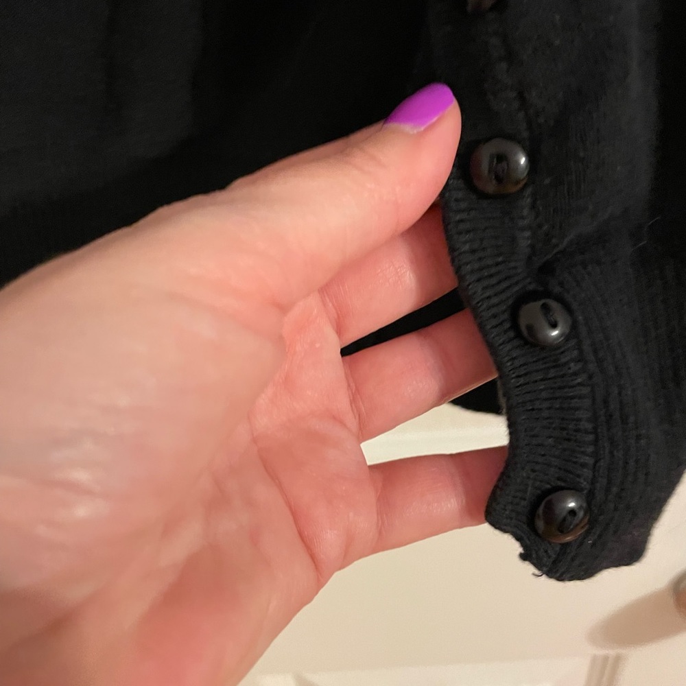 Black Macy’s Button Down Cropped Sweater - image 3